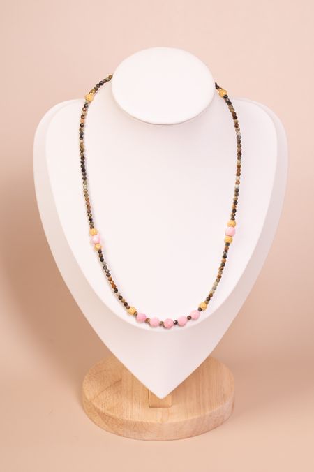 Naszyjnik z turmalinem i kwarcem