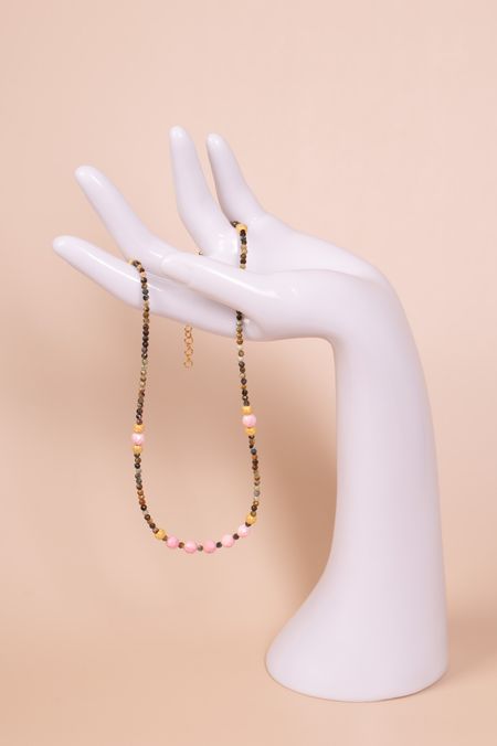 Naszyjnik z turmalinem i kwarcem