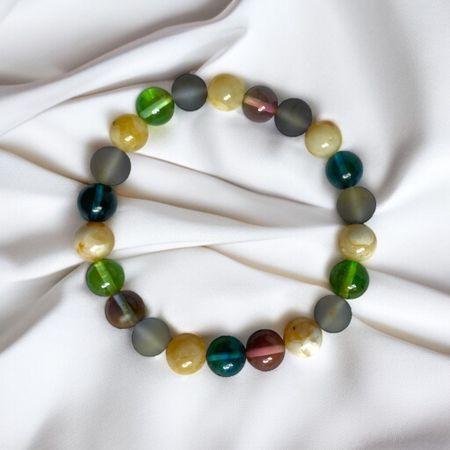 Bransoletka z kolorowymi bursztynami