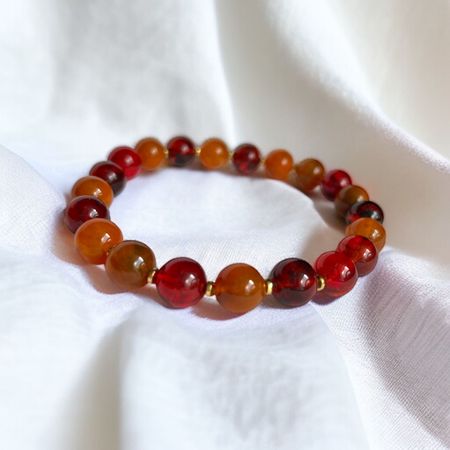 Bransoletka z kolorowymi bursztynami kulki